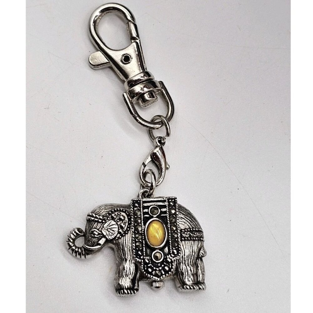 Vintage Elephant With Trunk Up Purse Charm  Boho Exotic